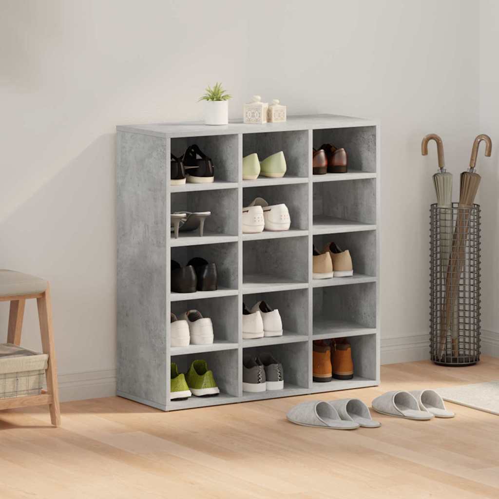 Meuble à chaussures avec étagère Gris béton 77.5 x 30 x 83.5 cm - XIOS