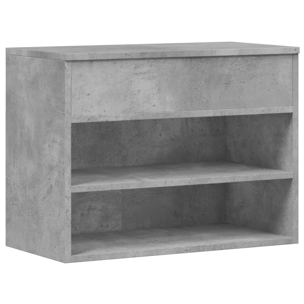 Banc à chaussures Gris béton 60x30x45 cm Bois d’ingénierie - XIOS