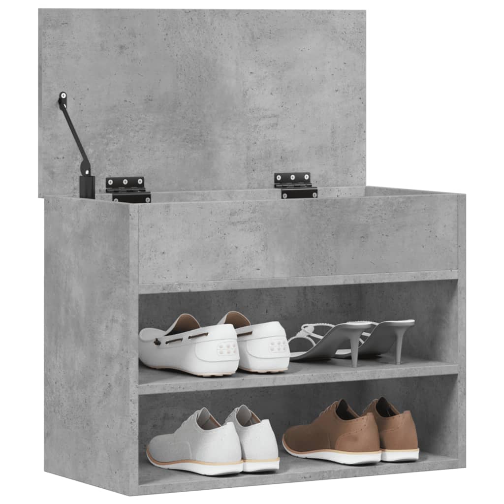 Banc à chaussures Gris béton 60x30x45 cm Bois d’ingénierie - XIOS