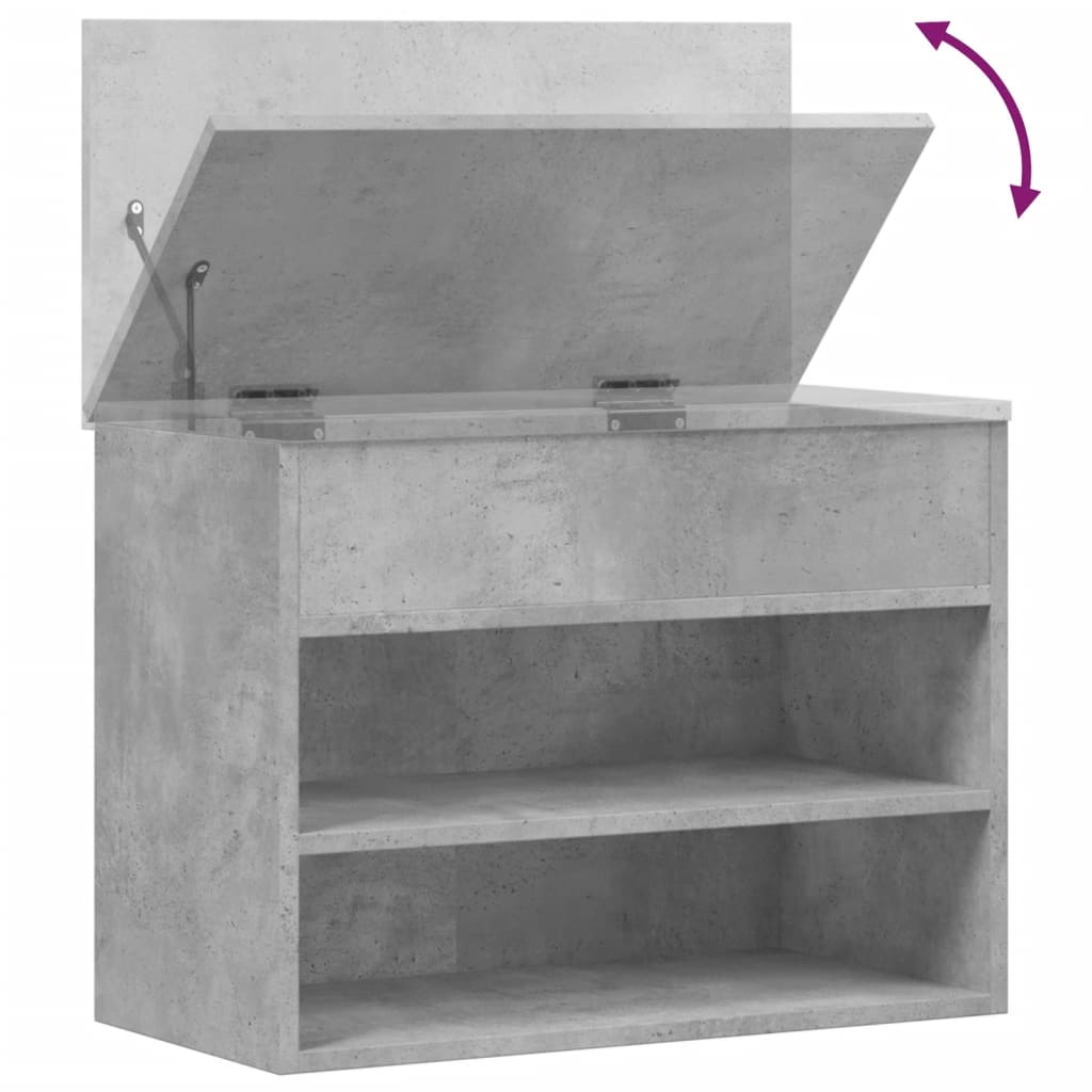 Banc à chaussures Gris béton 60x30x45 cm Bois d’ingénierie - XIOS