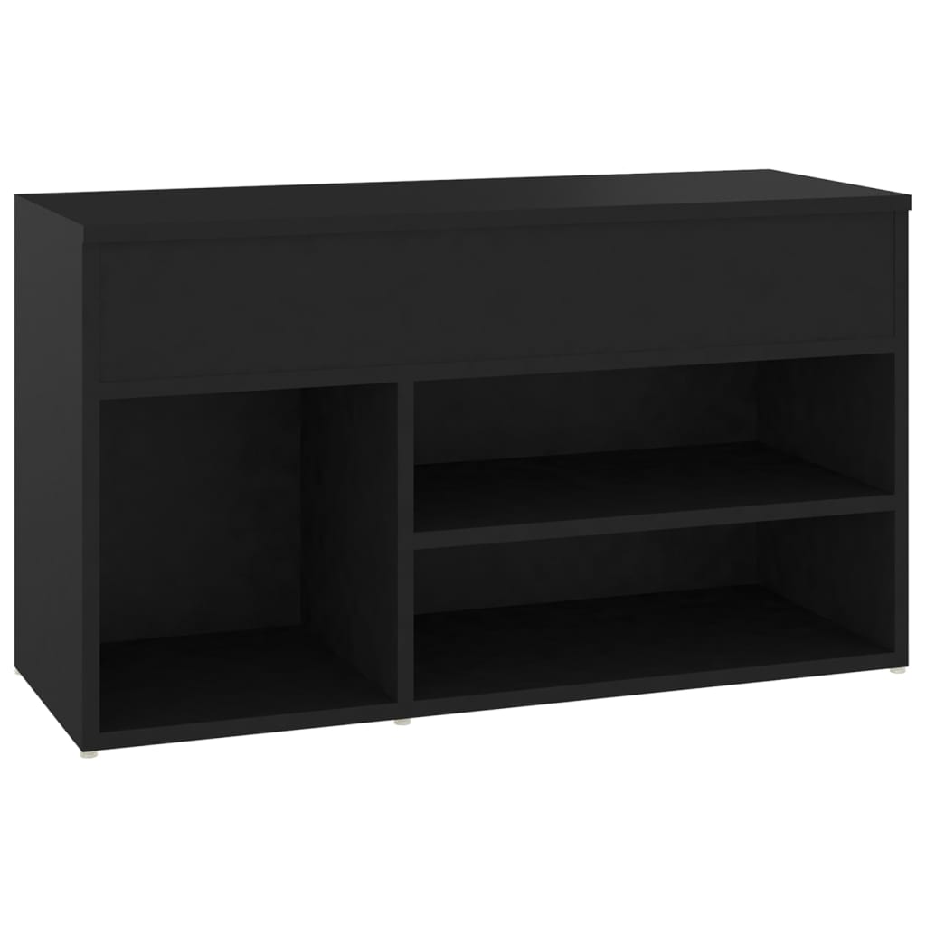 Banc à chaussures Noir 80x30x45 cm Bois d’ingénierie - XIOS