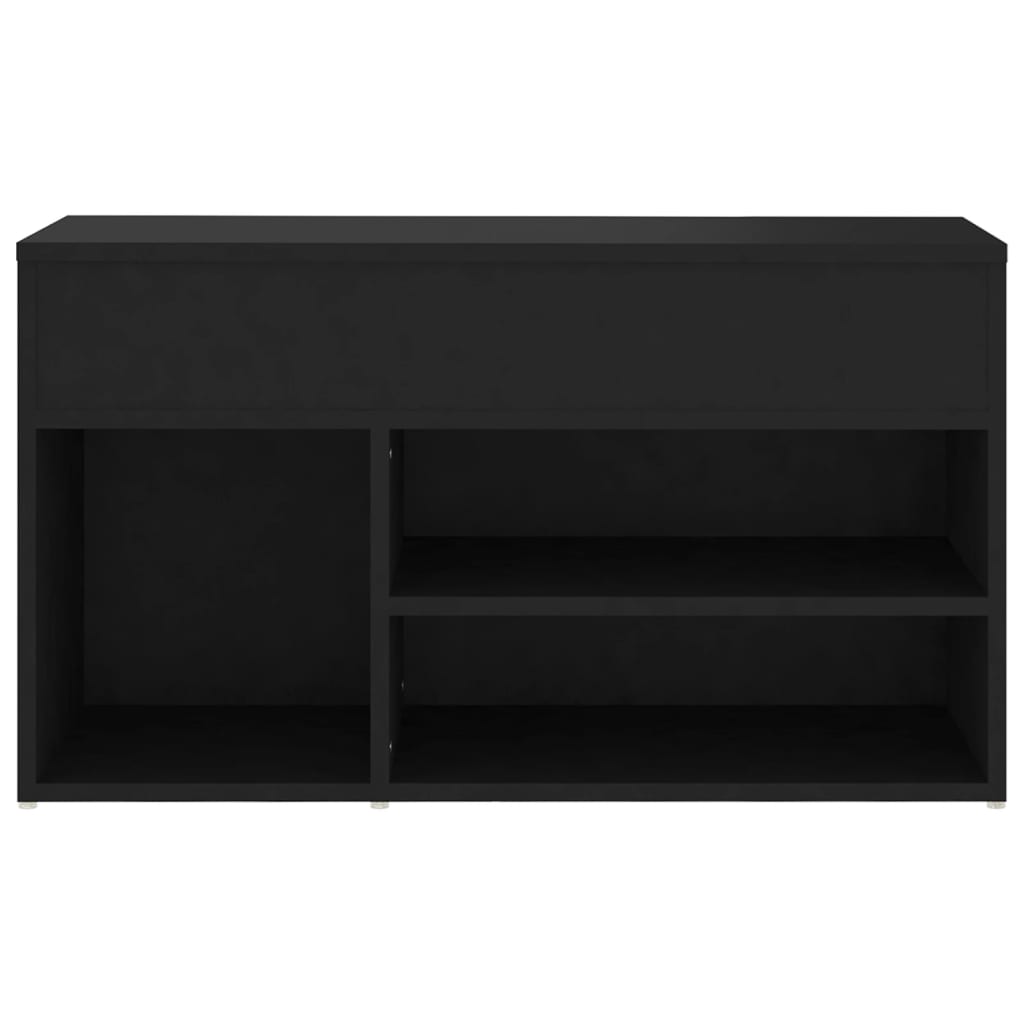Banc à chaussures Noir 80x30x45 cm Bois d’ingénierie - XIOS
