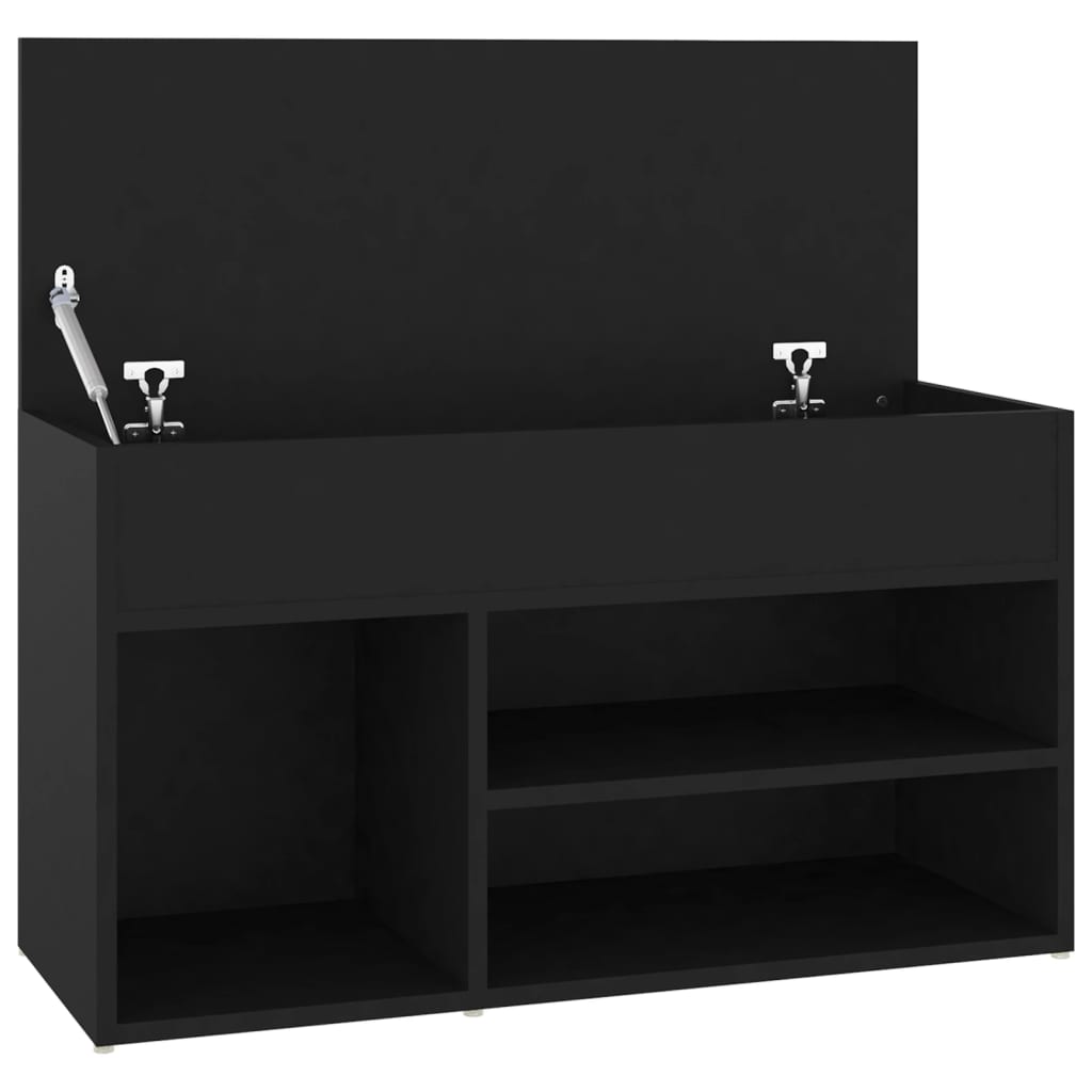 Banc à chaussures Noir 80x30x45 cm Bois d’ingénierie - XIOS