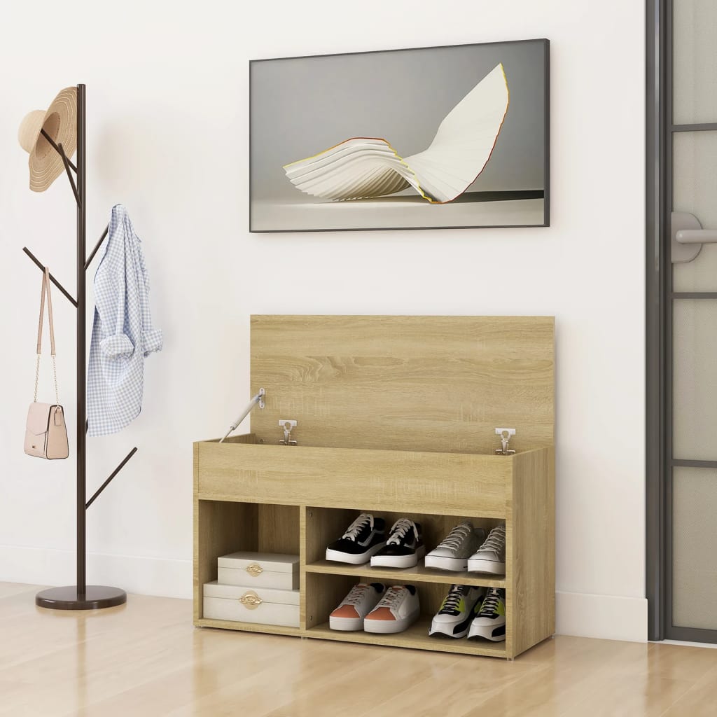 Banc à chaussures Chêne sonoma 80x30x45 cm Bois d'ingénierie - XIOS