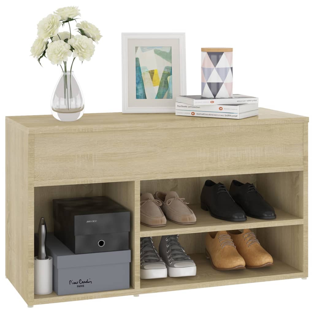 Banc à chaussures Chêne sonoma 80x30x45 cm Bois d'ingénierie - XIOS