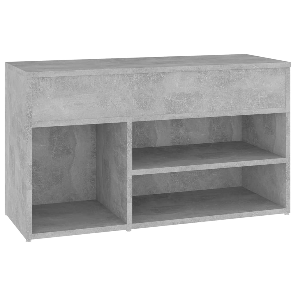Banc à chaussures Gris béton 80x30x45 cm Bois d'ingénierie - XIOS