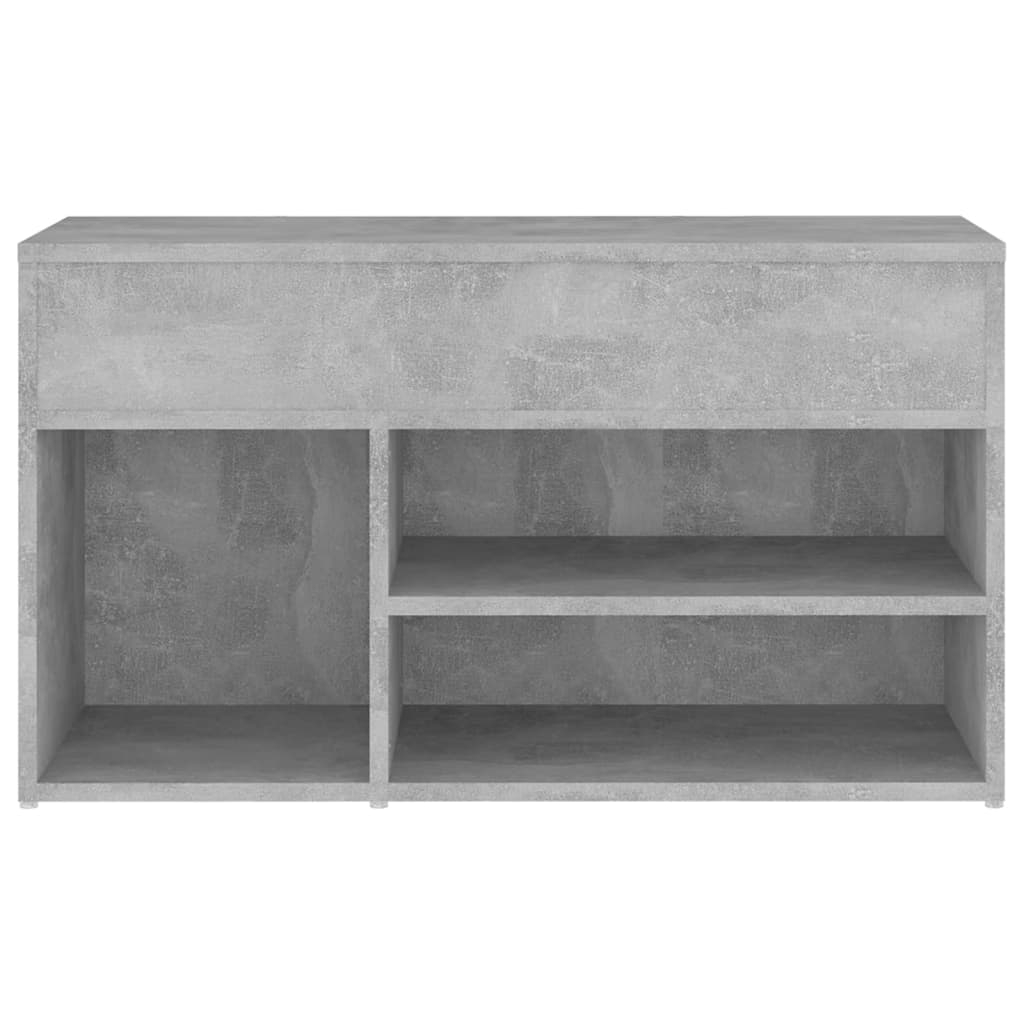 Banc à chaussures Gris béton 80x30x45 cm Bois d'ingénierie - XIOS