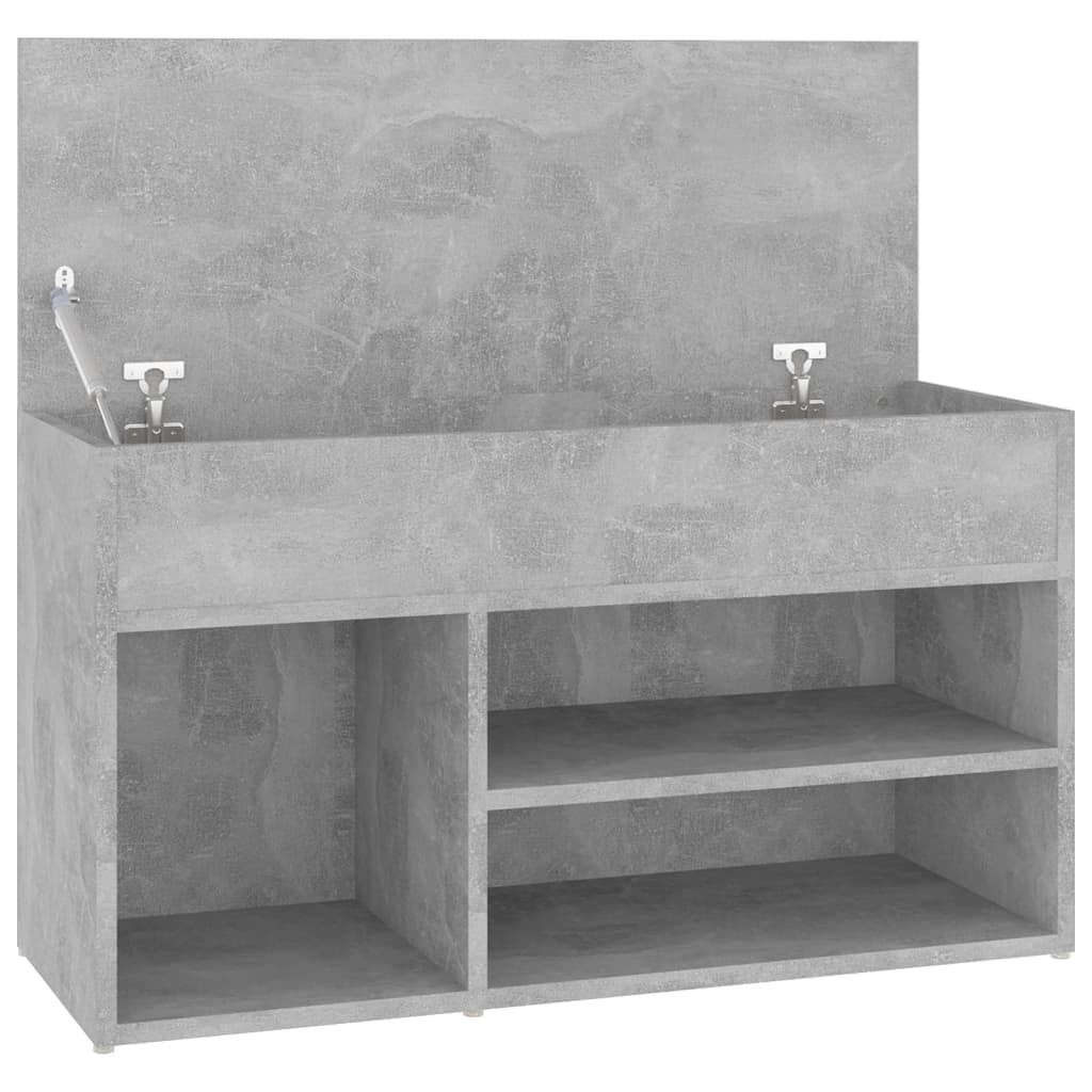 Banc à chaussures Gris béton 80x30x45 cm Bois d'ingénierie - XIOS