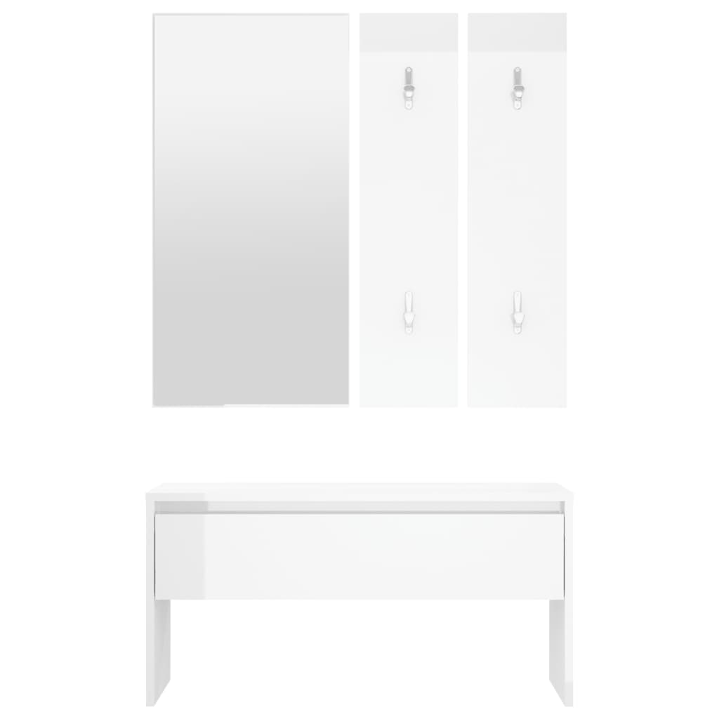 Ensemble de meubles de couloir Blanc brillant Bois d'ingénierie - XIOS