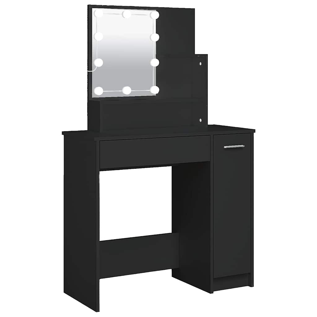 Coiffeuse avec LED noir 86,5x35x136 cm - XIOS