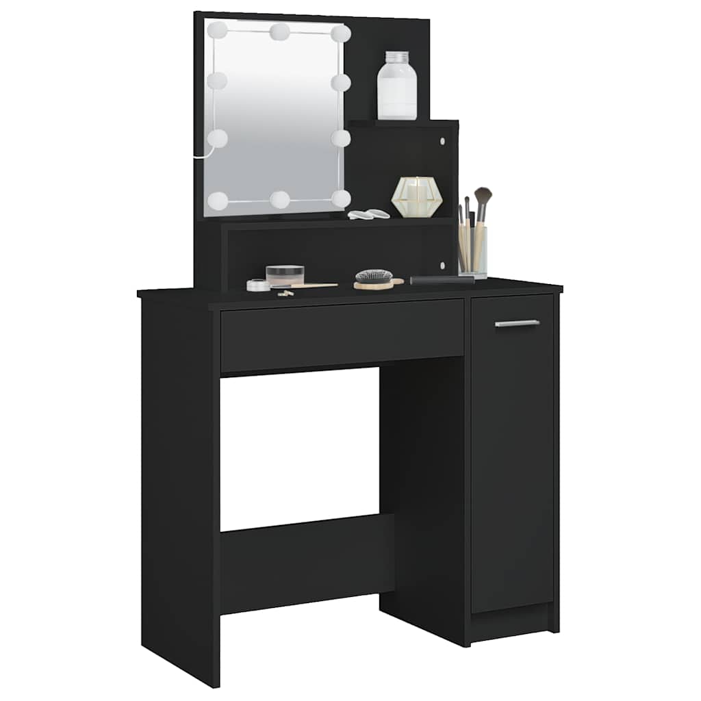 Coiffeuse avec LED noir 86,5x35x136 cm - XIOS