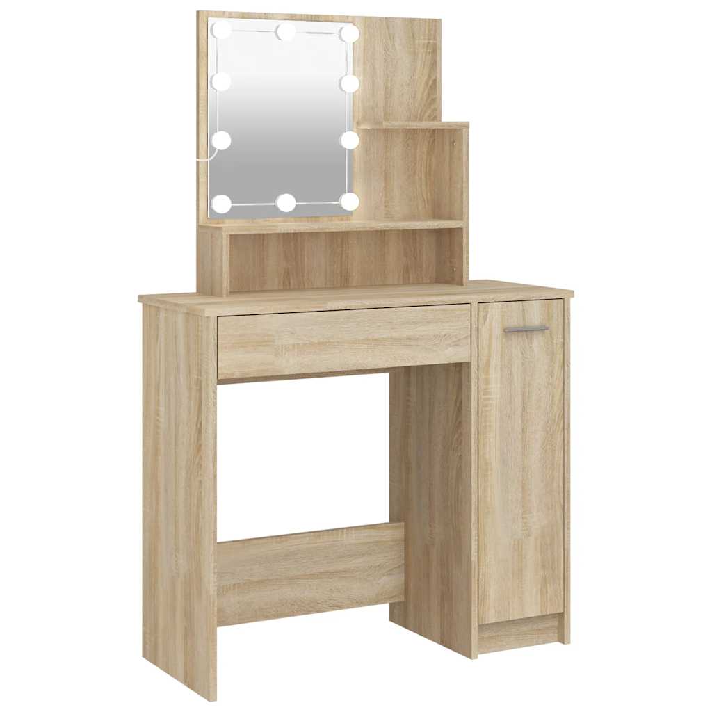 Coiffeuse avec LED chêne sonoma 86,5x35x136 cm - XIOS