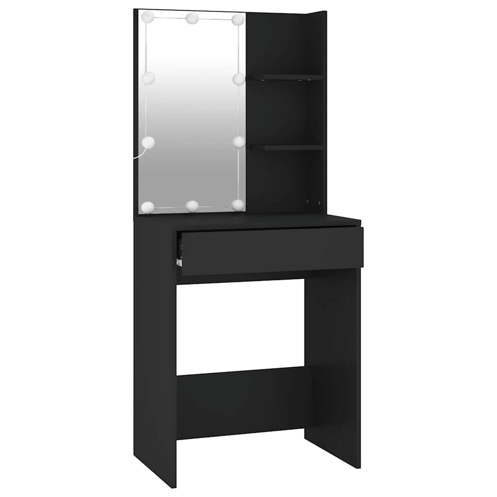 Coiffeuse avec LED Noir 60x40x140 cm - XIOS
