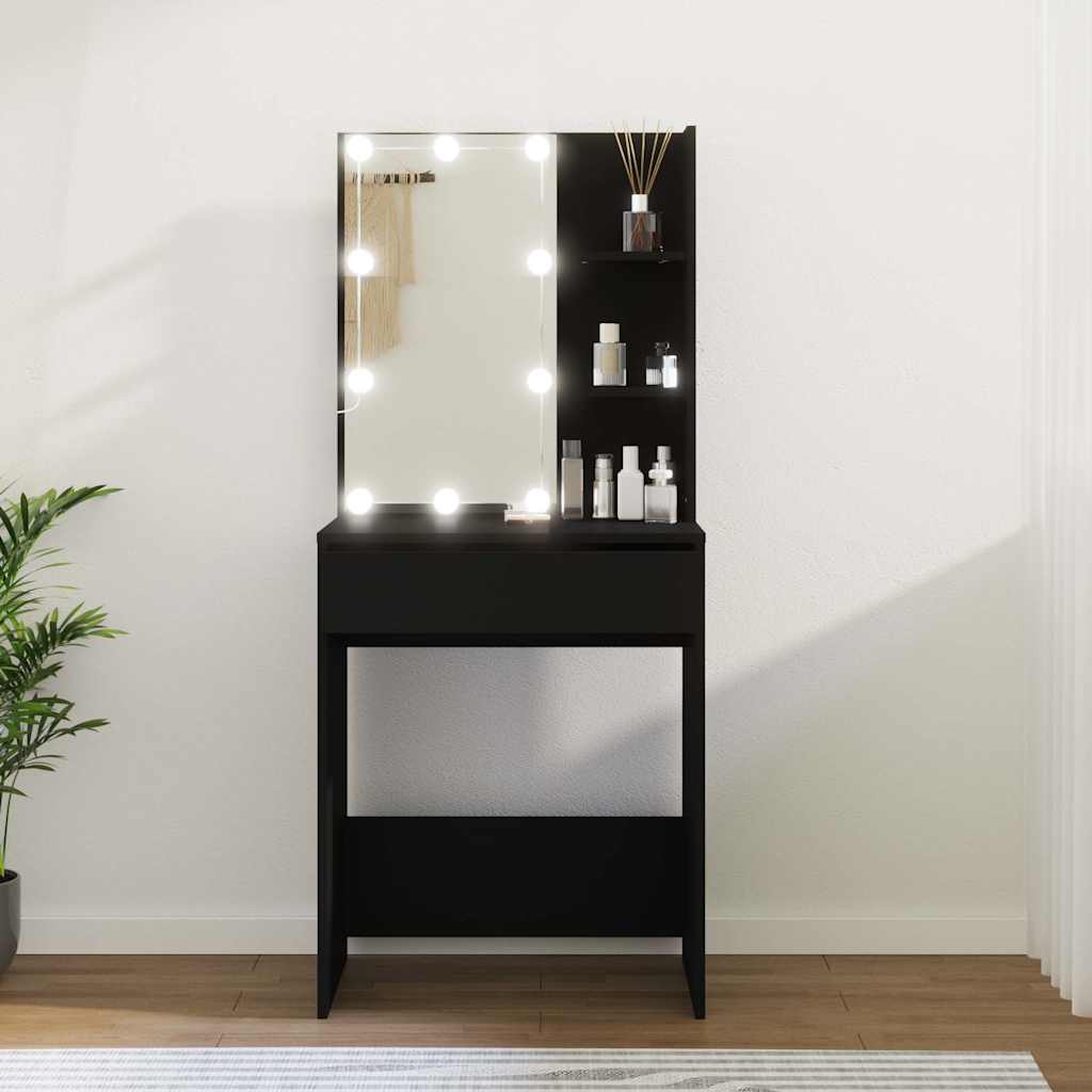 Coiffeuse avec LED Noir 60x40x140 cm - XIOS