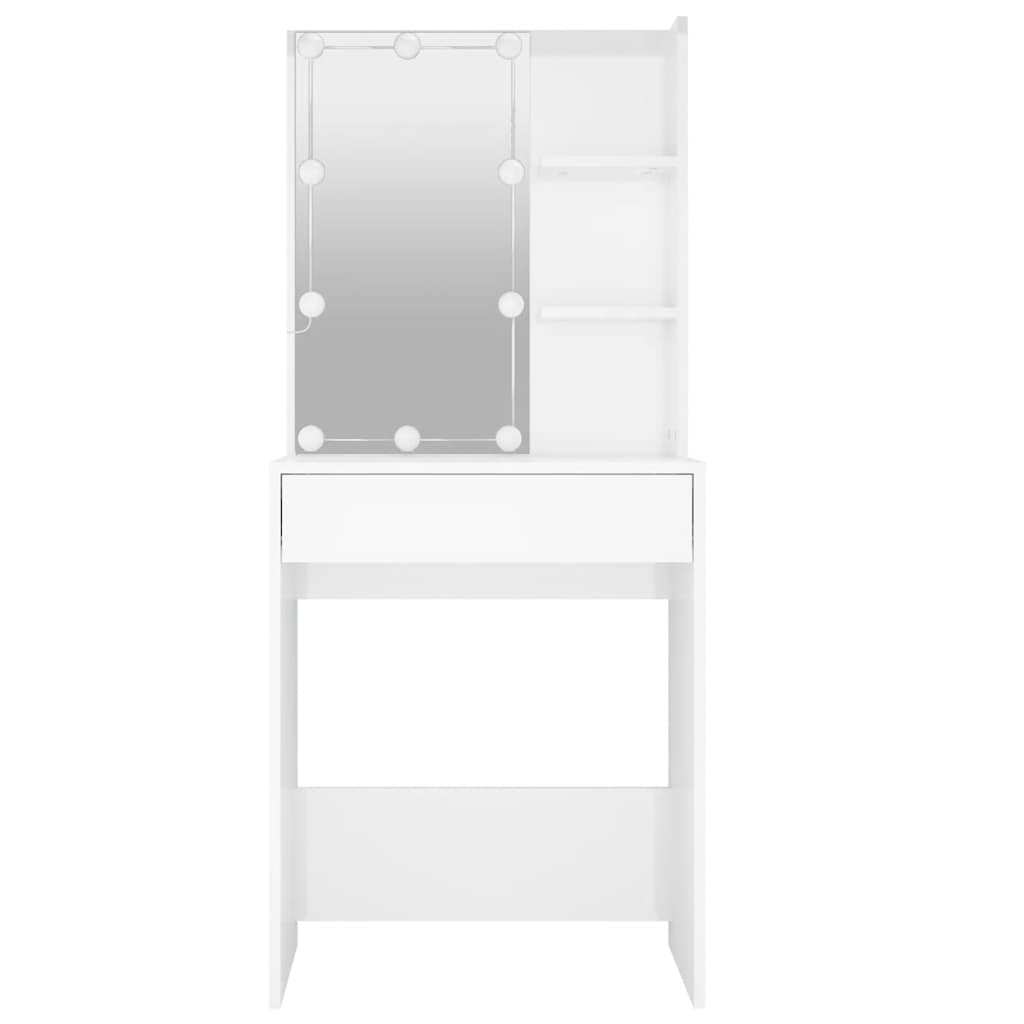 Coiffeuse avec LED Blanc brillant 60x40x140 cm - XIOS