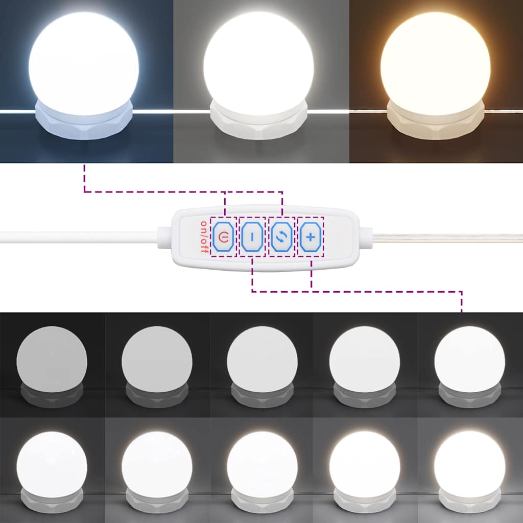Coiffeuse avec LED Blanc brillant 60x40x140 cm - XIOS