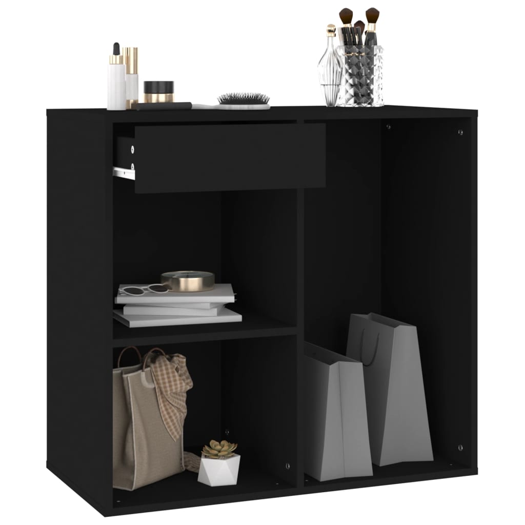 Armoire à cosmétiques noir 80x40x75 cm bois d'ingénierie - XIOS