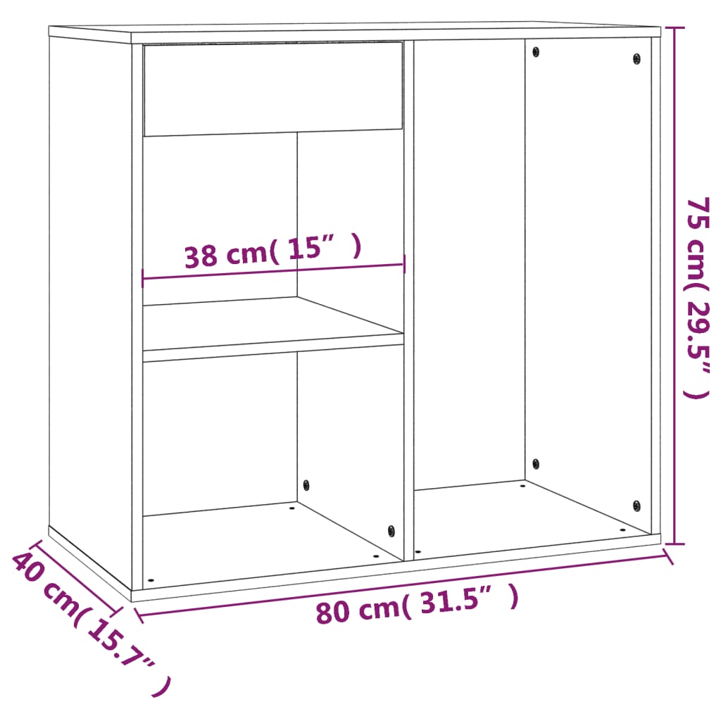Armoire à cosmétiques noir 80x40x75 cm bois d'ingénierie - XIOS