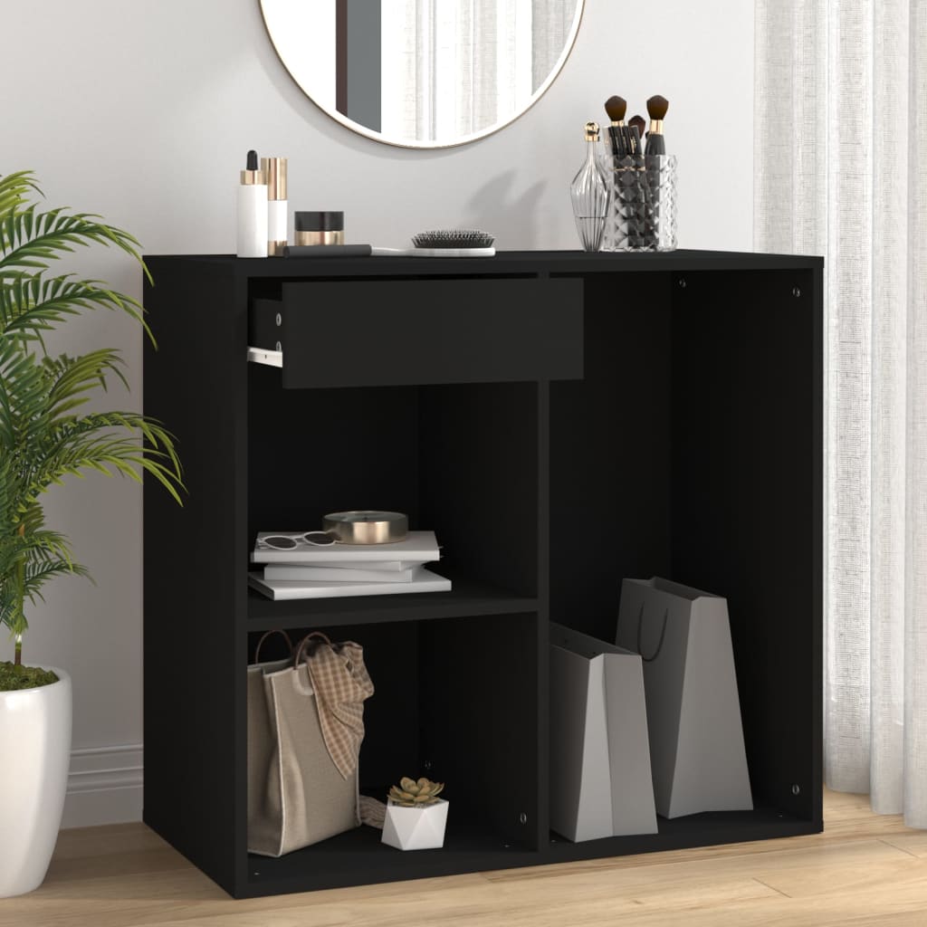 Armoire à cosmétiques noir 80x40x75 cm bois d'ingénierie - XIOS