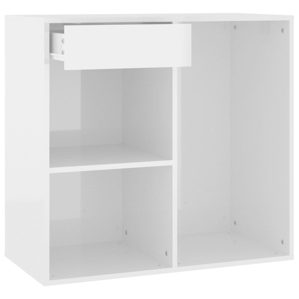 Armoire cosmétique Blanc brillant 80x40x75 cm Bois d'ingénierie - XIOS