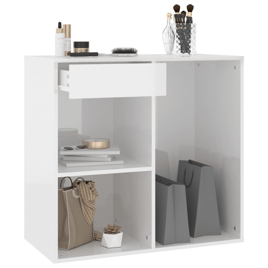 Armoire cosmétique Blanc brillant 80x40x75 cm Bois d'ingénierie - XIOS