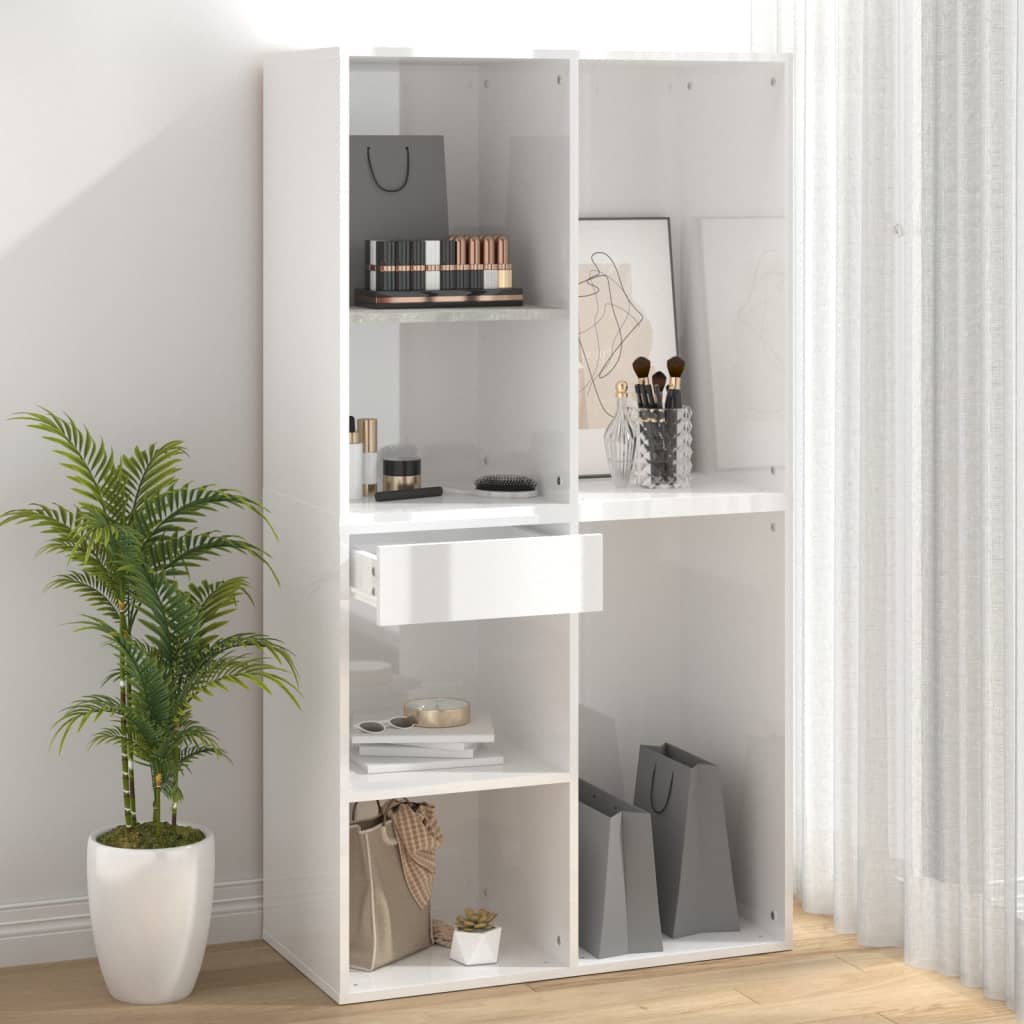 Armoire cosmétique Blanc brillant 80x40x75 cm Bois d'ingénierie - XIOS