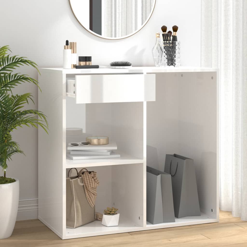 Armoire cosmétique Blanc brillant 80x40x75 cm Bois d'ingénierie - XIOS