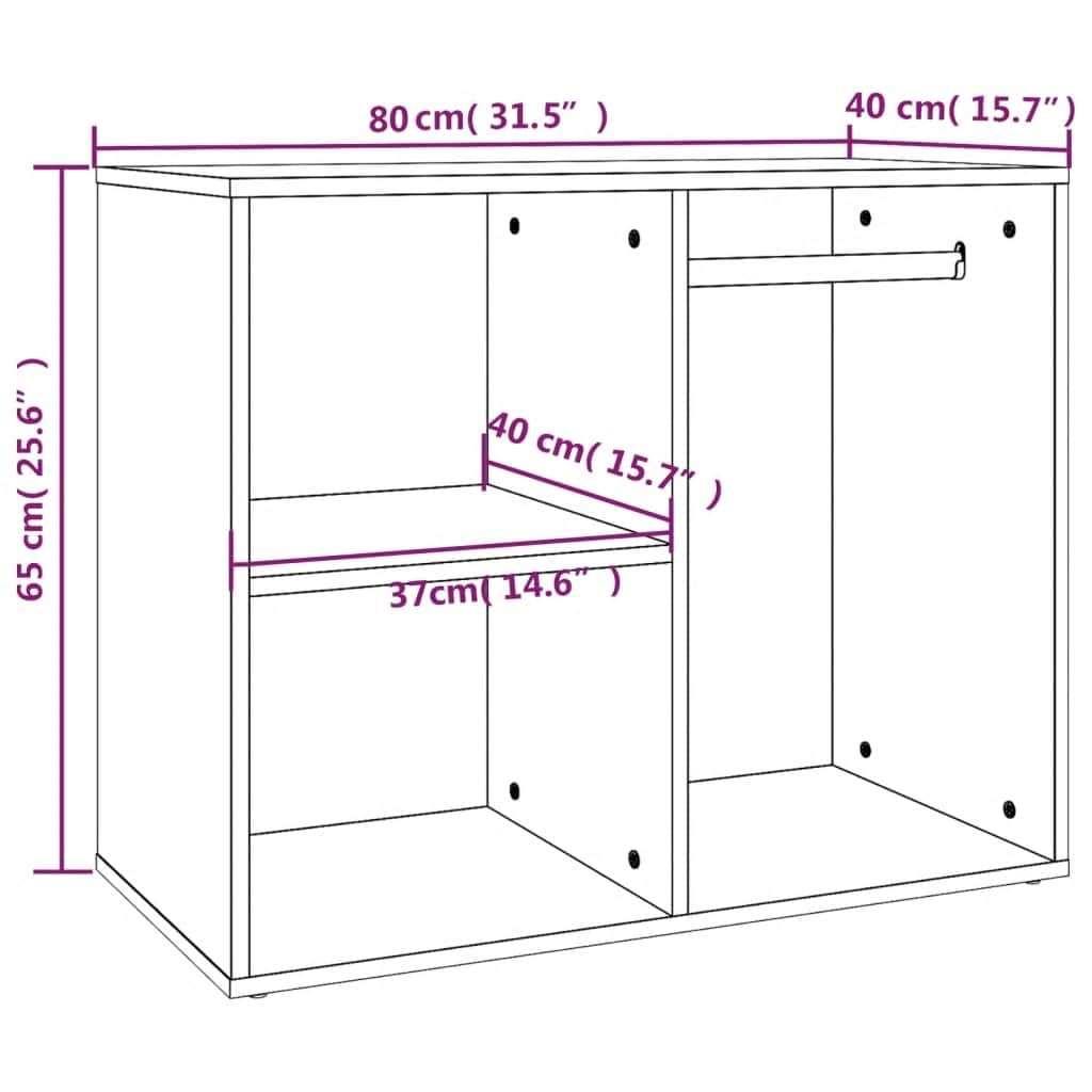 Armoire de dressing Blanc 80x40x65 cm Bois d'ingénierie - XIOS