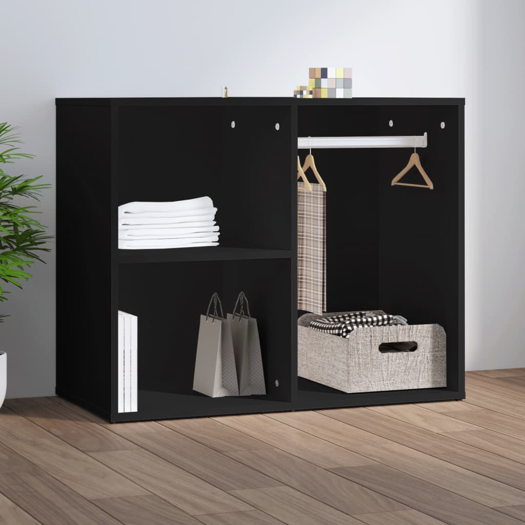 Armoire de dressing noir 80x40x65 cm bois d'ingénierie - XIOS