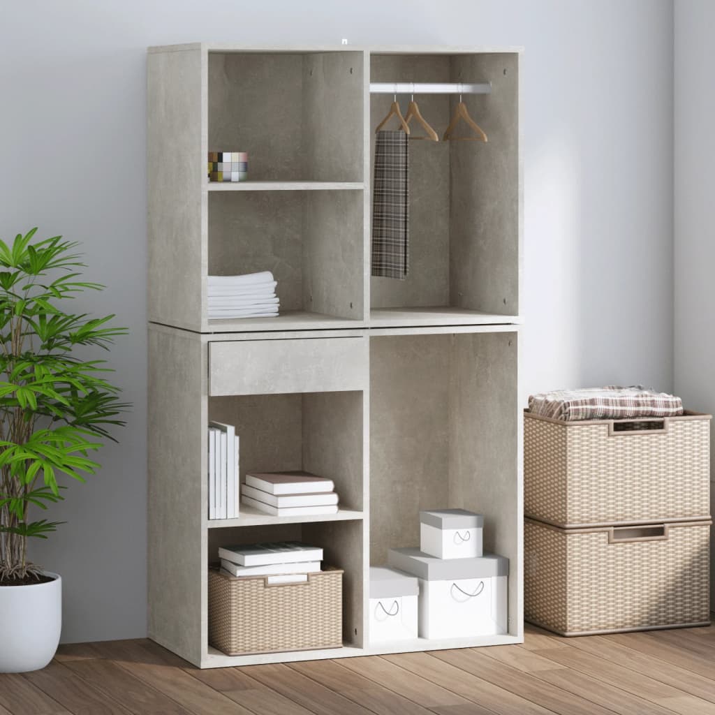 Armoire de dressing Gris béton 80x40x65 cm Bois d'ingénierie - XIOS