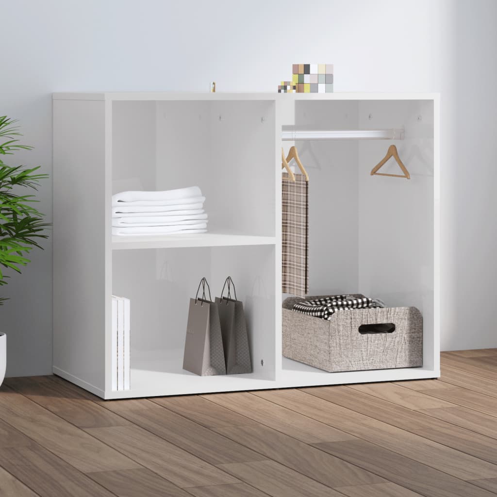 Armoire de dressing Blanc brillant 80x40x65cm Bois d'ingénierie - XIOS
