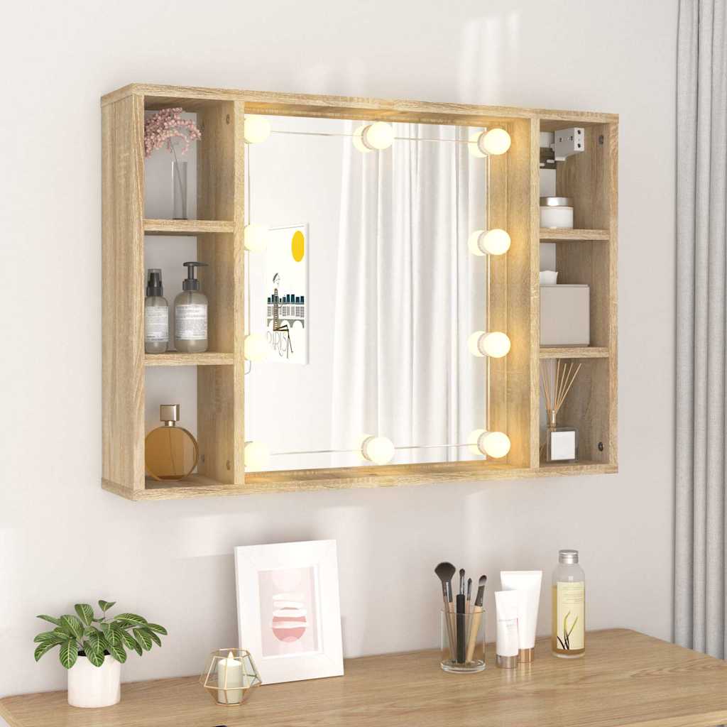 Armoire de miroir avec LED Chêne sonoma 76x15x55 cm - XIOS