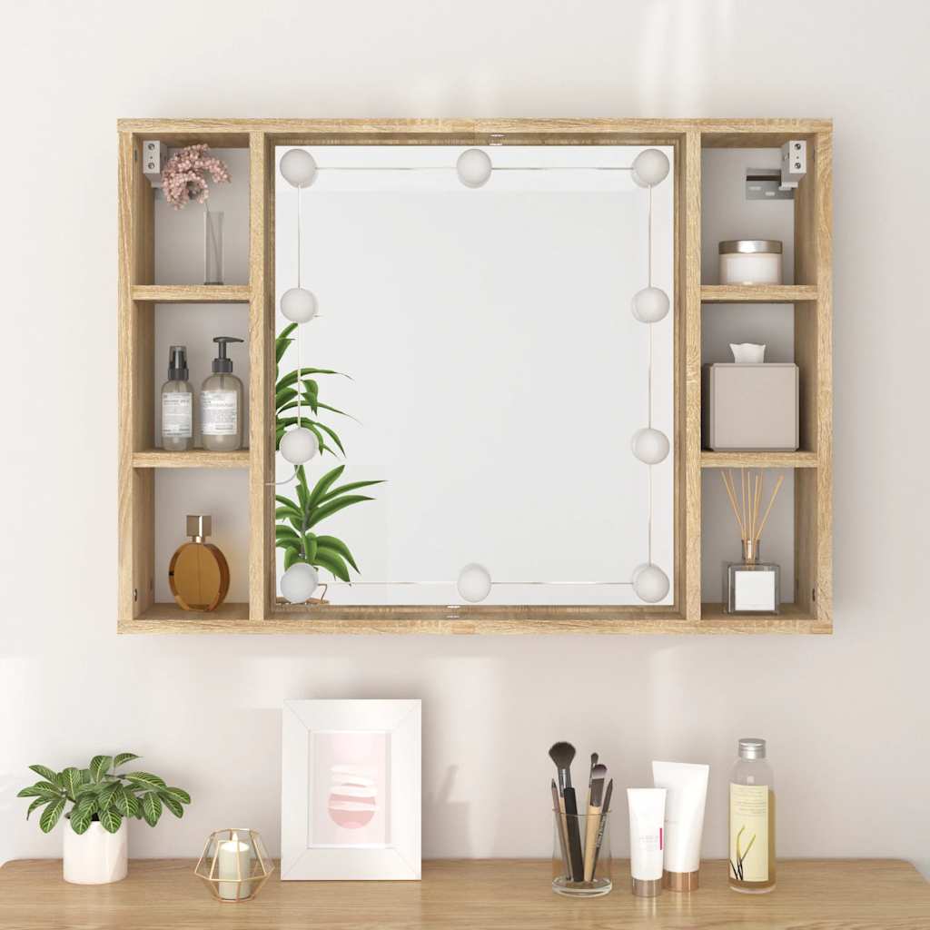 Armoire de miroir avec LED Chêne sonoma 76x15x55 cm - XIOS
