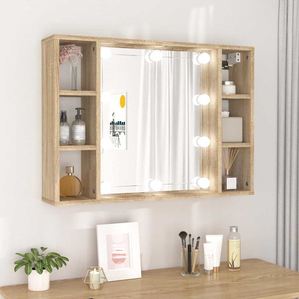 Armoire de miroir avec LED Chêne sonoma 76x15x55 cm - XIOS