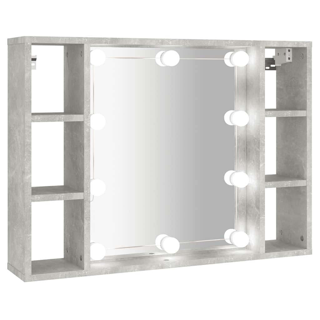 Armoire à miroir avec LED Gris béton 76x15x55 cm - XIOS