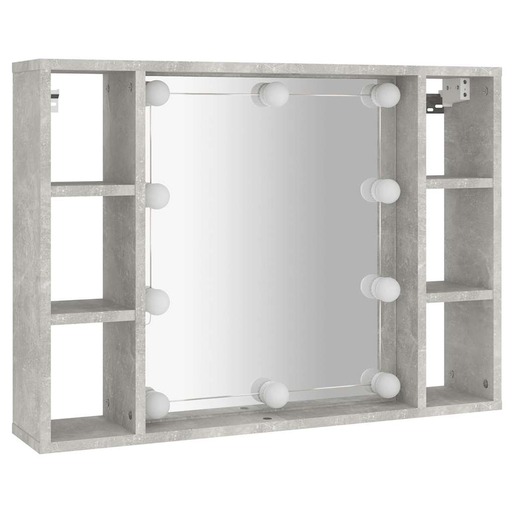 Armoire à miroir avec LED Gris béton 76x15x55 cm - XIOS