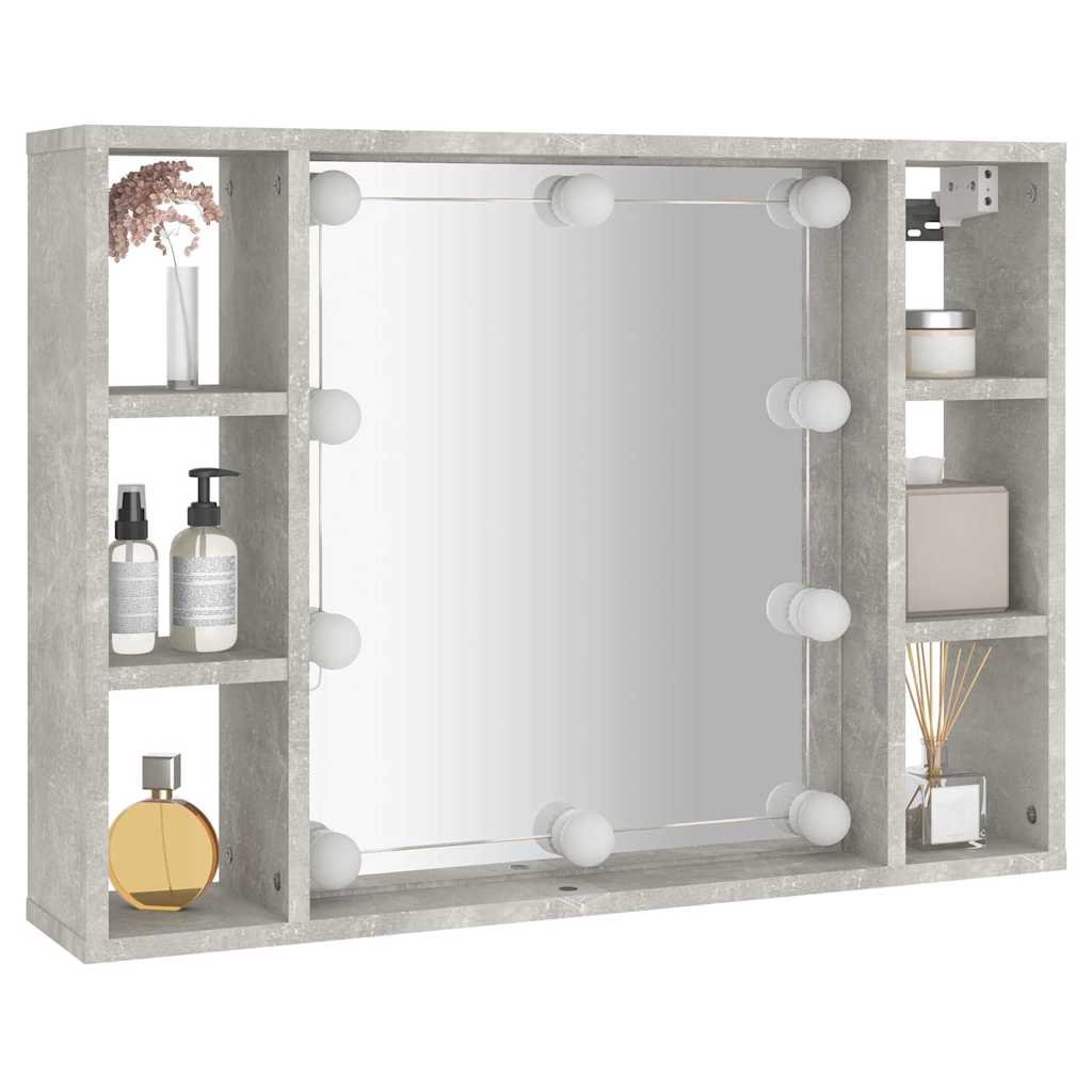 Armoire à miroir avec LED Gris béton 76x15x55 cm - XIOS