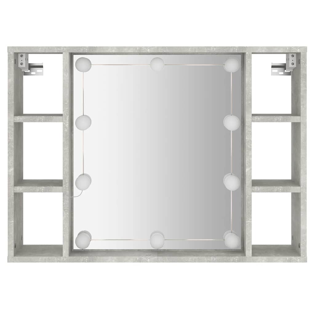Armoire à miroir avec LED Gris béton 76x15x55 cm - XIOS