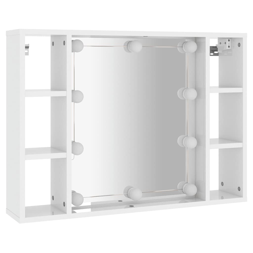 Armoire de miroir avec LED Blanc brillant 76x15x55 cm - XIOS