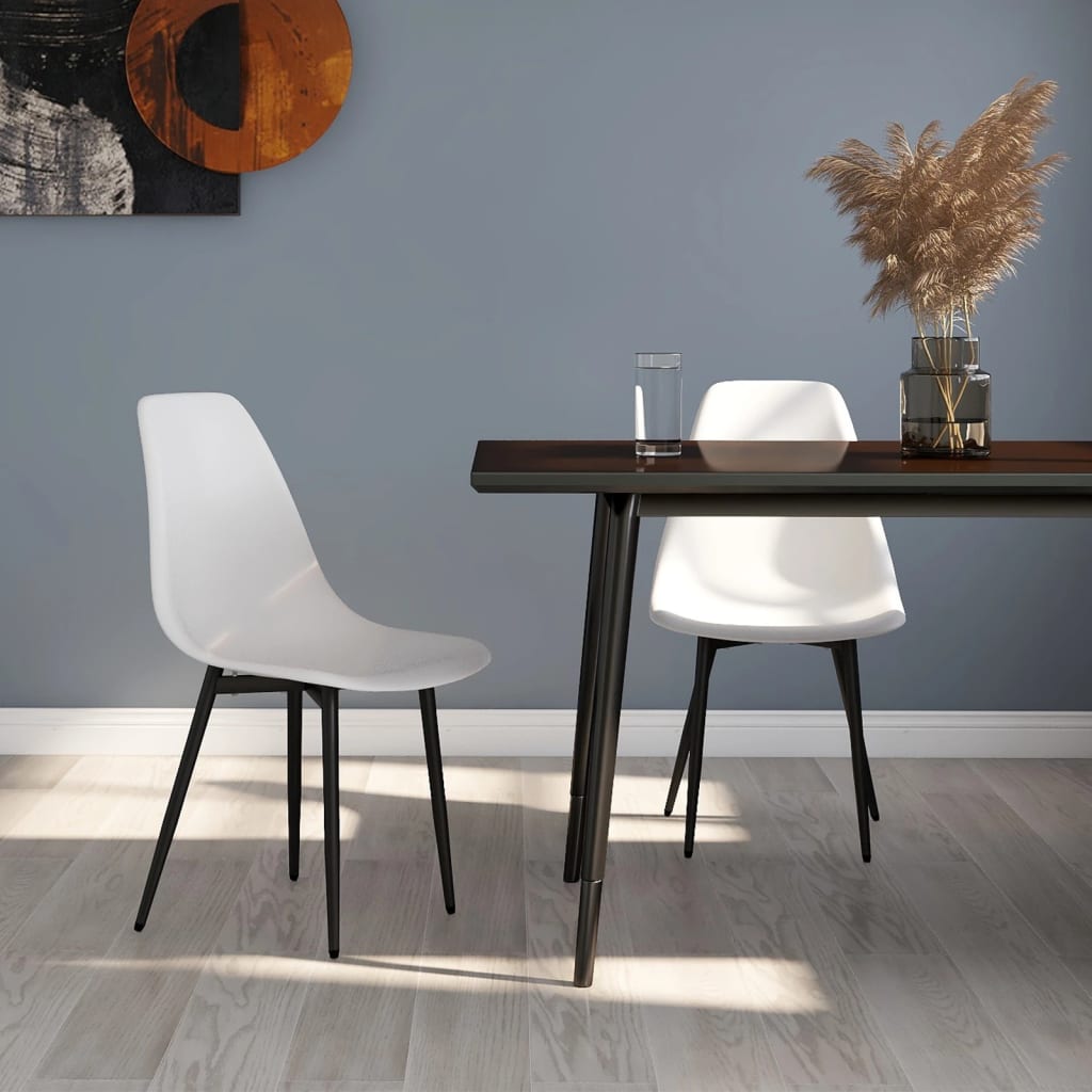 Chaises à manger lot de 2 blanc PP Chaises de cuisine vidaXL