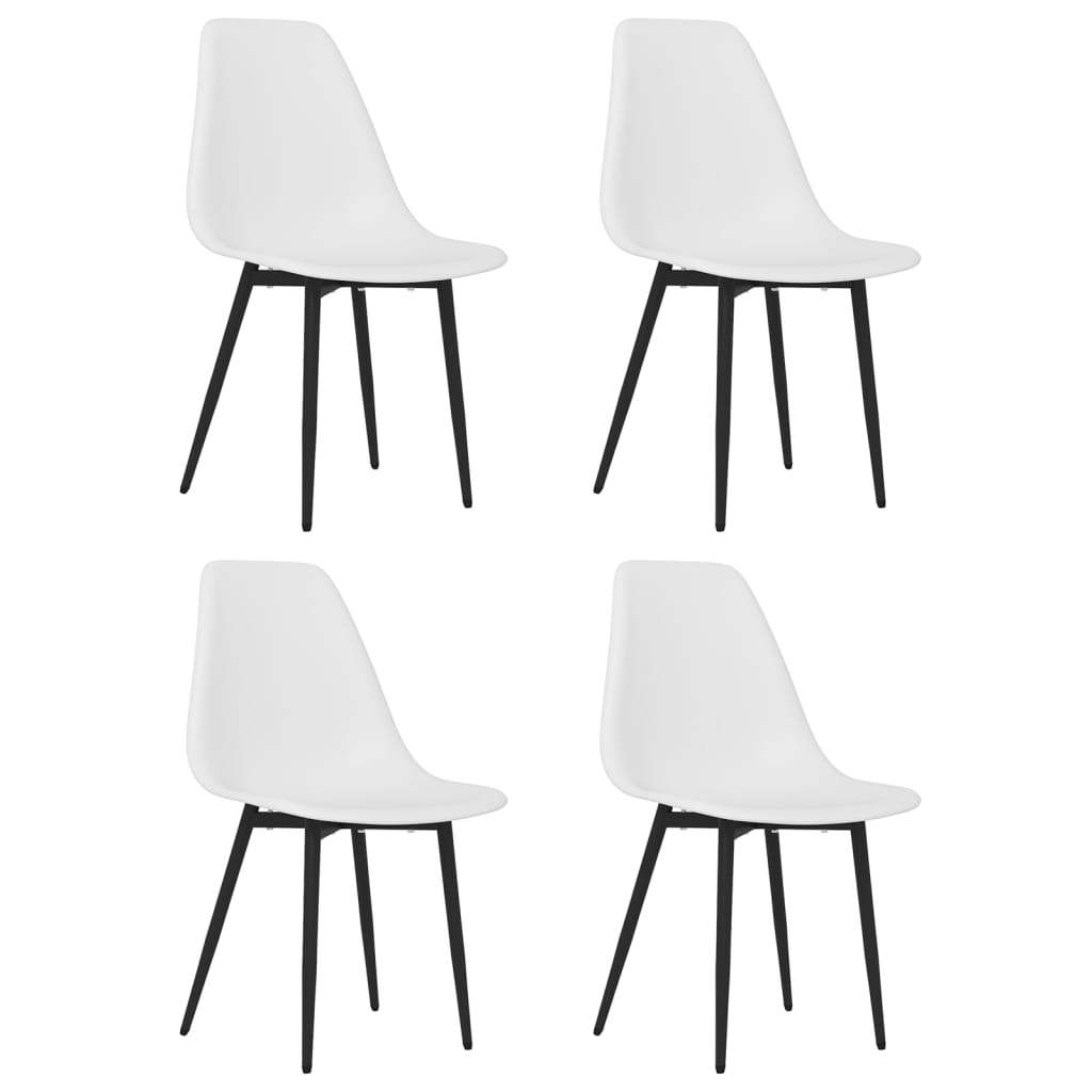Chaises à manger lot de 4 blanc PP Chaises de cuisine vidaXL
