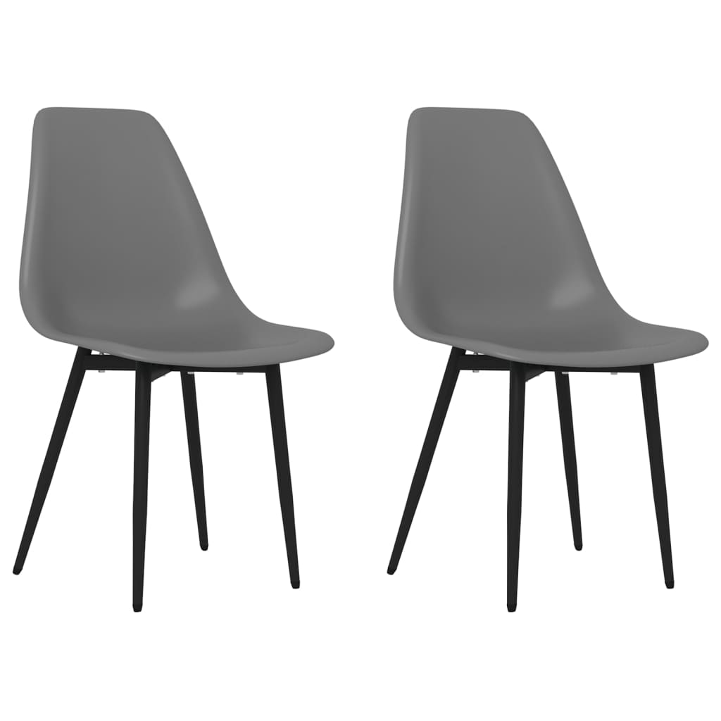 Chaises à manger lot de 2 gris PP Chaises de cuisine vidaXL