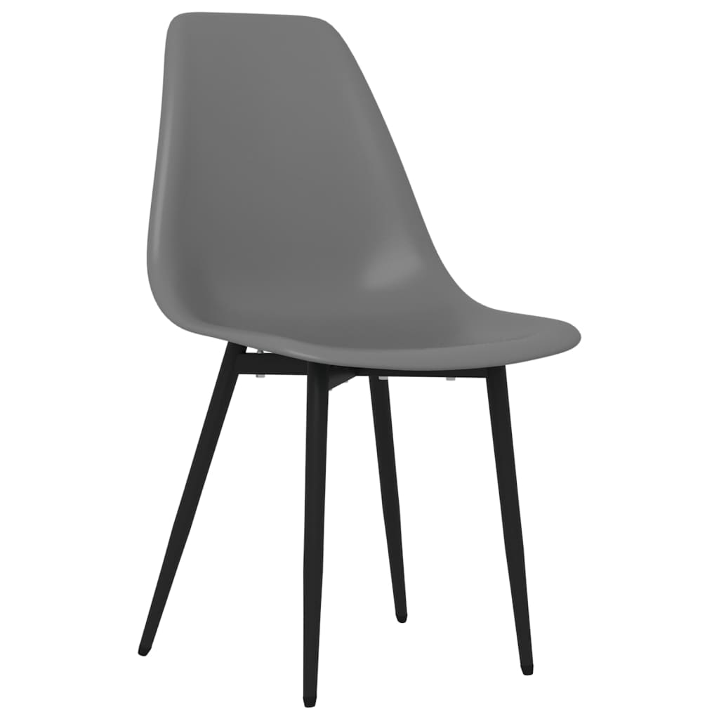 Chaises à manger lot de 2 gris PP Chaises de cuisine vidaXL