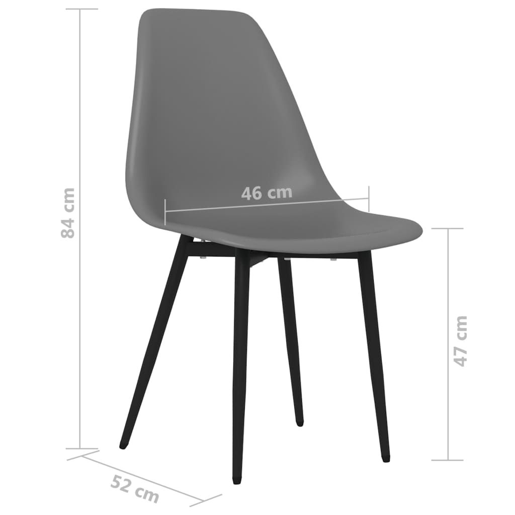 Chaises à manger lot de 2 gris PP Chaises de cuisine vidaXL