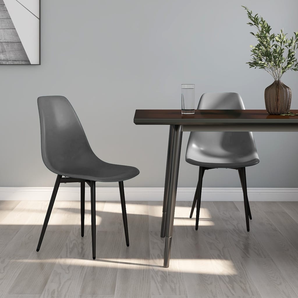 Chaises à manger lot de 2 gris PP Chaises de cuisine vidaXL