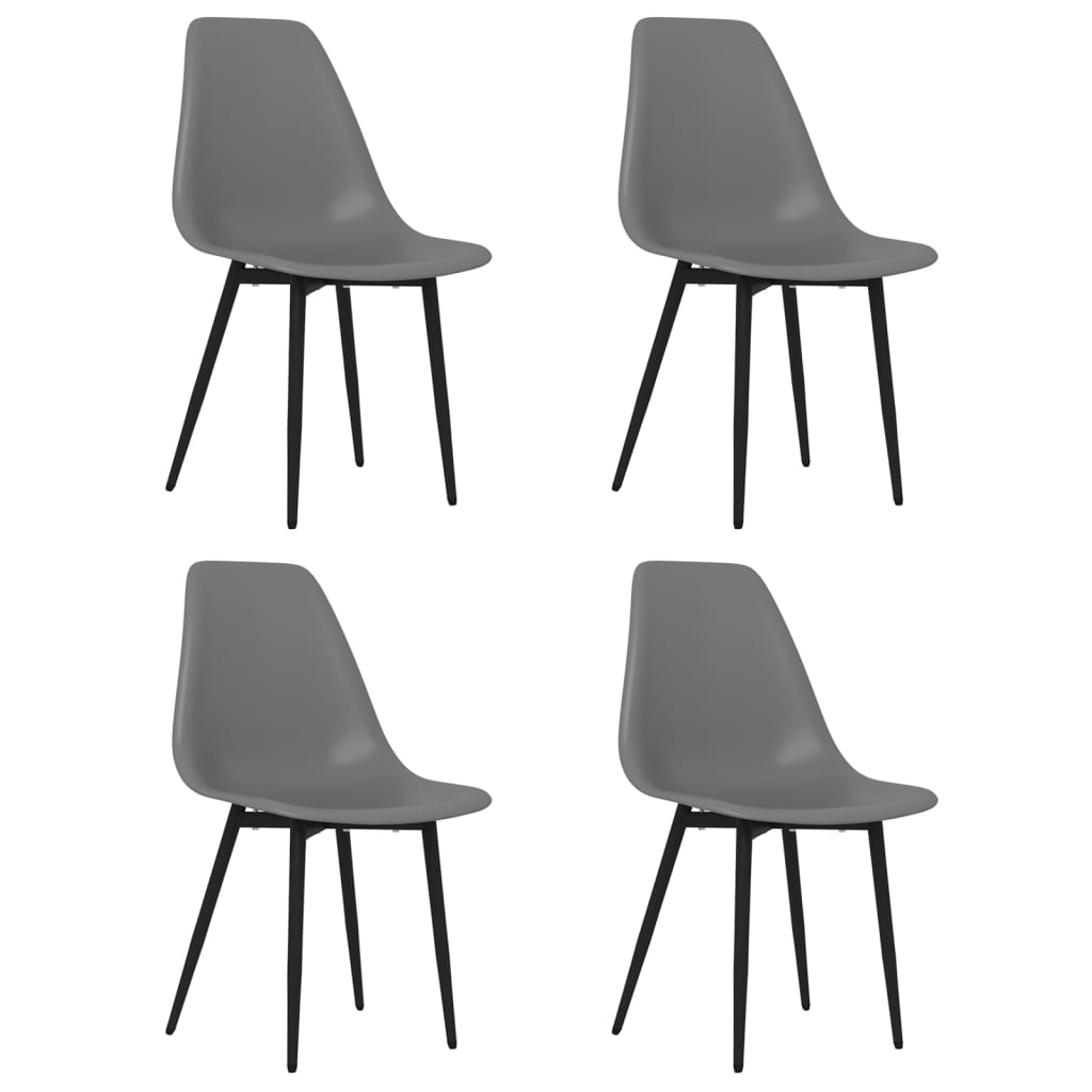 Chaises à manger lot de 4 gris PP Chaises de cuisine vidaXL