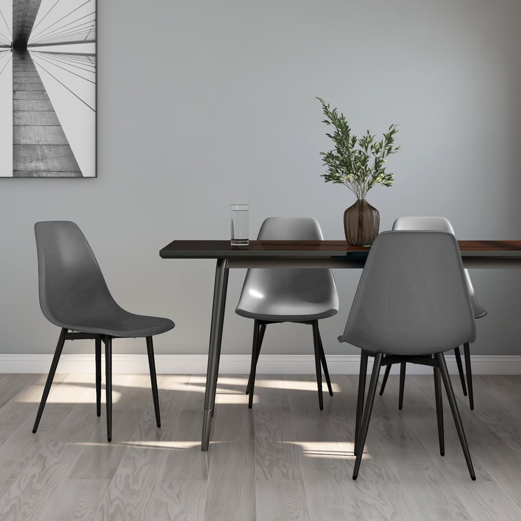Chaises à manger lot de 4 gris PP Chaises de cuisine vidaXL