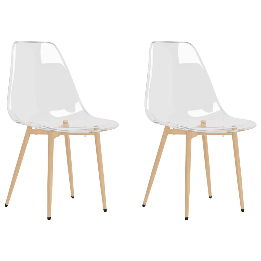 Chaises à manger lot de 2 Transparent PET Chaises de cuisine vidaXL