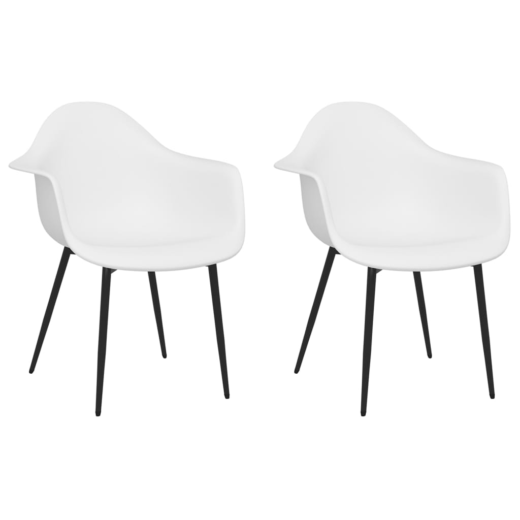 Chaises à manger lot de 2 blanc PP Chaises de cuisine vidaXL   