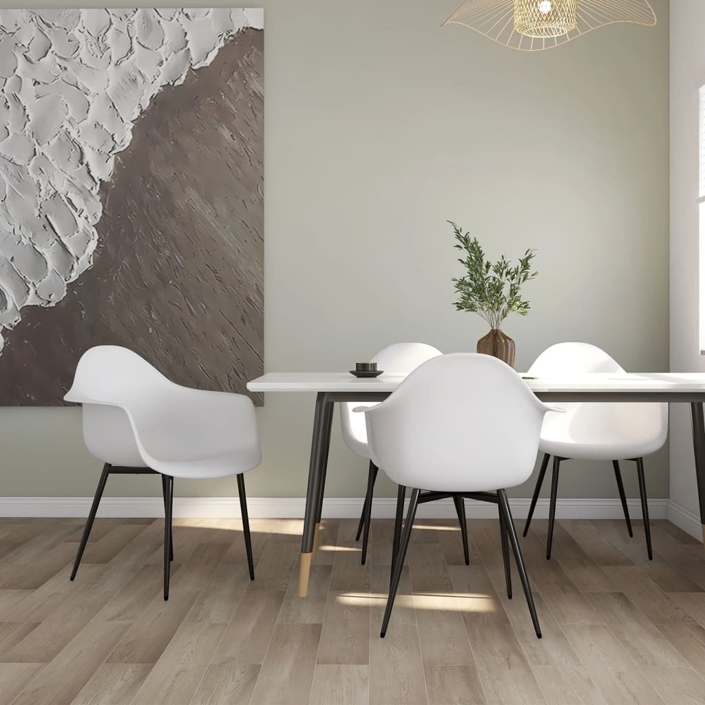 Chaises à manger lot de 4 blanc PP Chaises de cuisine vidaXL